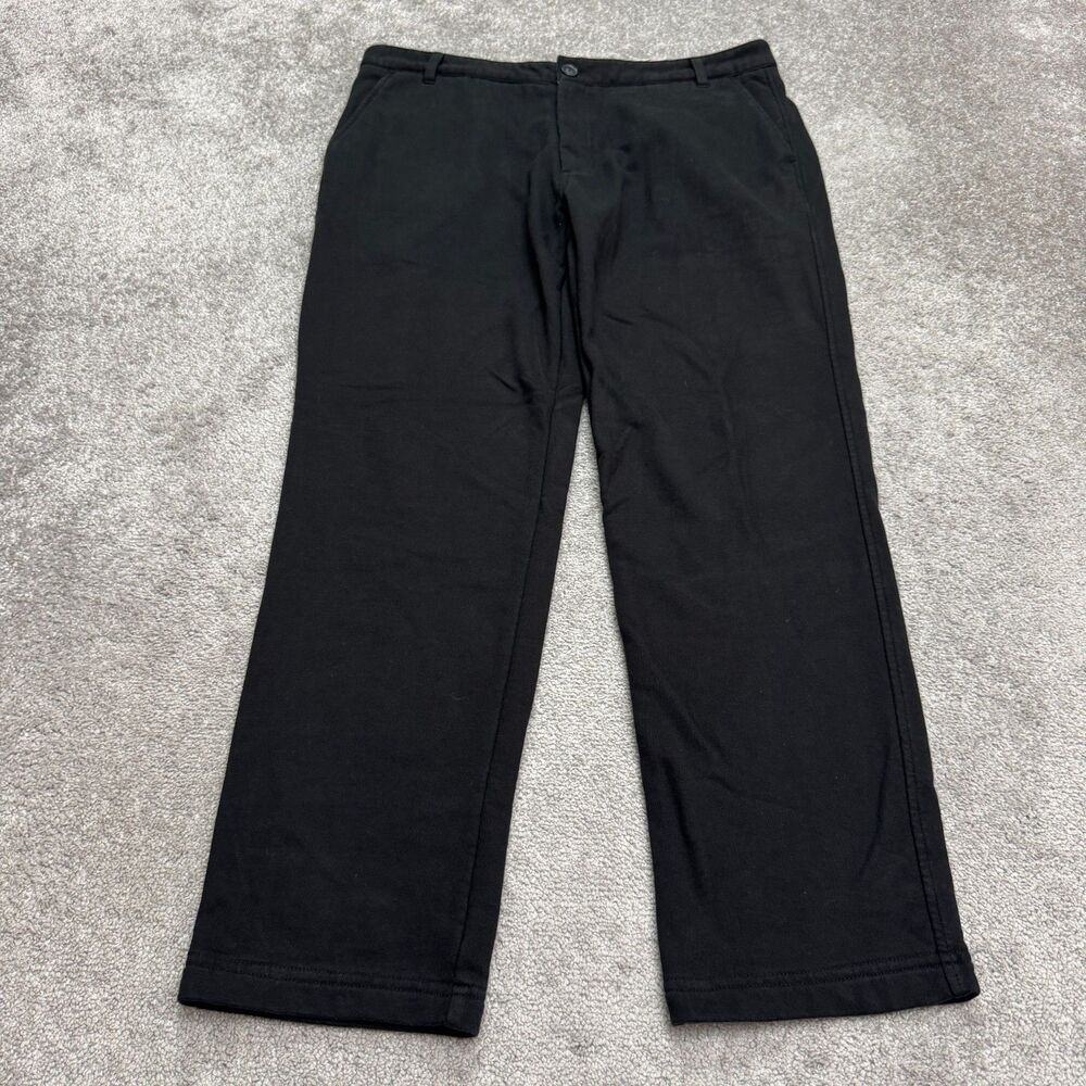 Betabrand Chino Pants Mens 36x32 Black Straight Leg Cotton Pockets Casual Active